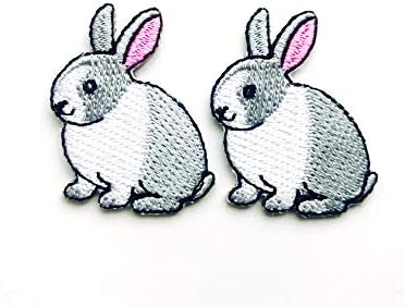 הסט של 2 זעיר. מיני ארנב של בעלי חיים חמוד טלאי לוגו מצוירים