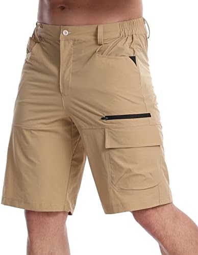 מכנסי טיול מטען לגברים של Surenow מכנסיים קצרים קיץ קצרים קזים משקל קל משקל נושם יבש מהיר מכנסיים קצרים מחנה רופף דיג קצר