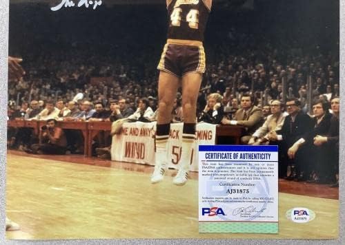 ג'רי ווסט חתום תמונה 11x14 לייקרס חתימה HOF 1980 כתובת לוגו JSA 2 - תמונות NBA עם חתימה