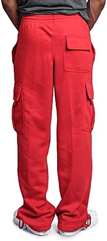 מכנסי מטען לגברים של Ticcoy מכנסיים ספורט כושר נינוח מכנסי טרנינג רץ 'שרוך מותניים חיצוניים מכנסיים עם כיסים