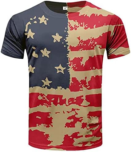 כוכבים ופסים מדפיסים חולצת טריקו לגברים דגל אמריקאי ארהב יום עצמאות יום 4 ביולי חולצת טי חייל מסך שרוול קצר חולצות מודפסות חולצות שרוול חולצות חולצות מקסיקניות