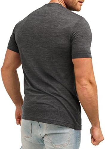 חולצת טריקו לצמר מרינו - חולצות צמר מרינו שרוול קצר לגברים - ספורט מרינו משקל קל שכבת טיול טיול חולצת טיולים