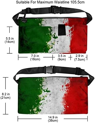 דגל איטליה חפיסת פאני אדומה בצבע לבן עם כיסי 4-רוכסנים, מתנות ליהנות מפסטיבל ספורט אימון נסיעות בריצה של המותניים המזדמנים