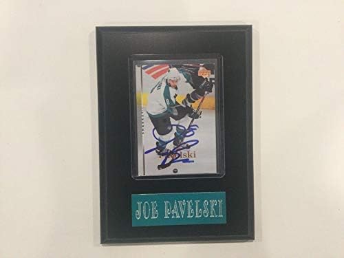 ג'ו פבלסקי חתום על כרטיסי חתימה חתום לוחית SJ San Jose Sharks B - כרטיסי הוקי חתימה של NHL