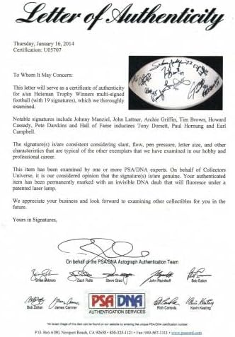 גביע הייסמן 2012 חתום כדורגל 19 חתימות PSA/DNA Manziel Dorsett +++ - NFL חתימה חתימה שונות של פריטים