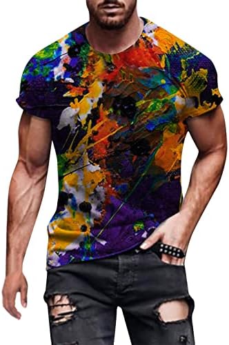 חולצות טריקו של שרוול קצר של XXBR לחולצות שרוול קצר, חולצות מודפסות גרפיות 3D אביב אביב קיץ צוואר צווארון קז'ואלי