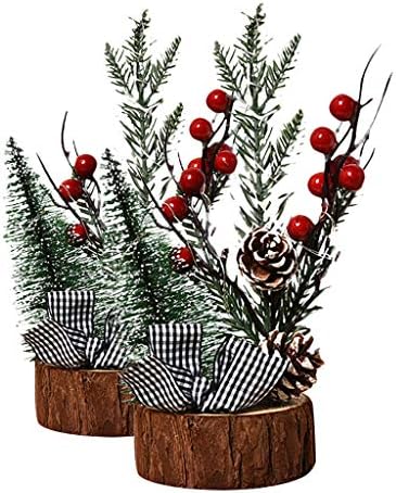 Keepfit מיני עץ חג המולד מלאכותי עם קישוטים כולל נורות LED רב צבעוניות - קישוט חג מולד מושלם עבור צמרות שולחן ושולחן עבודה