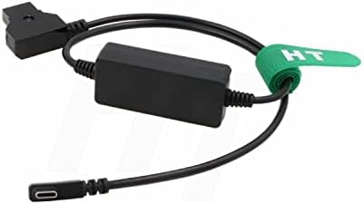 Hangton 65W 5V 3A כבל חשמל P-TAP D-TAP ל- USB סוג C מטען מהיר 24 '' עבור טבלאות טבלאות מקליט מערבל נייד SDI משדר אלחוטי