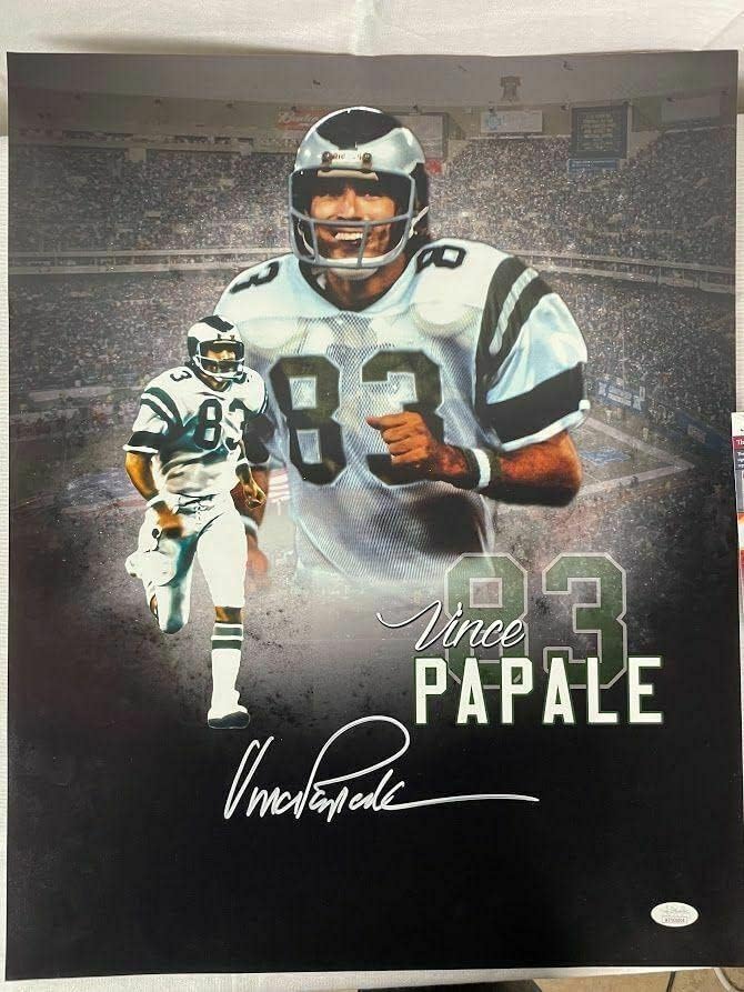 וינס פאפלה חתום על חתימה עם חתימה פילדלפיה נשרים 16x20 צילום JSA WIT024004 - תמונות NFL עם חתימה
