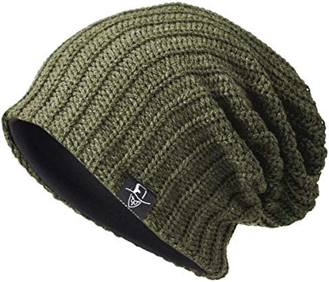 רופדי גברים של נמושה כפת סרוג כובע ארוך גדול בבאגי גולגולת כובע לחורף 010