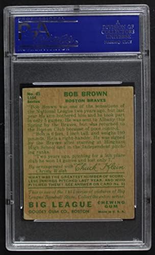 1934 Goudey 81 בוב בראון בוסטון בראבס PSA PSA 2.00 Braves