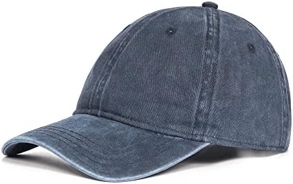 Zylio כובע בייסבול ג'ינס שטף קטן, כובע אבא צבוע פיגמנט קטן, כובע ספורט פרופיל נמוך בגודל נמוך