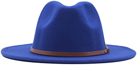 כובע פנמה פנמה רחב שוליים כובע קלאסי מתכוונן כובע שוליים רחב אופנה כובע פנמה פנמה כובע פדורה עם אבזם חגורה נשים