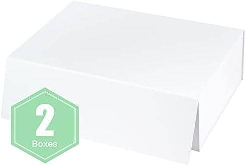 קופסת מתנה לבנה של 2 PCS 8x8x4 אינץ
