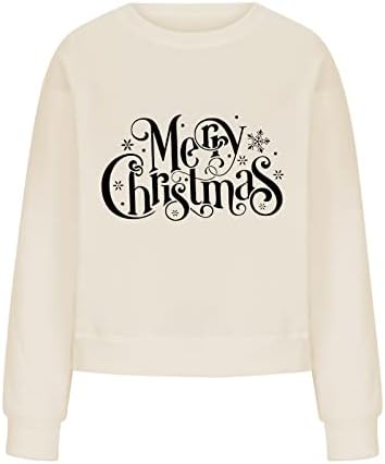 סוודרים של נוקמופו סוודרים סוודרים אופנה מזדמנת של נשים חג המולד מודפס שרוול ארוך O-Neck Top Top