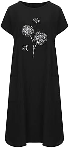 שמלות סקסיות של נוקמופו לנשים עם שרוולים שמלות קיץ אופנה להדפסת כיס צווארון שמלה שרוולים קצרים
