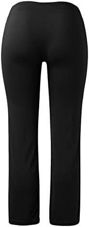 מכנסי יוגה של נשים ישר רגל ישרה נוחה בתוספת גודל חותלות שחורות משוררות טרקלין רץ מכנסי טרנינג מזדמנים ארוכים ספורט פעיל