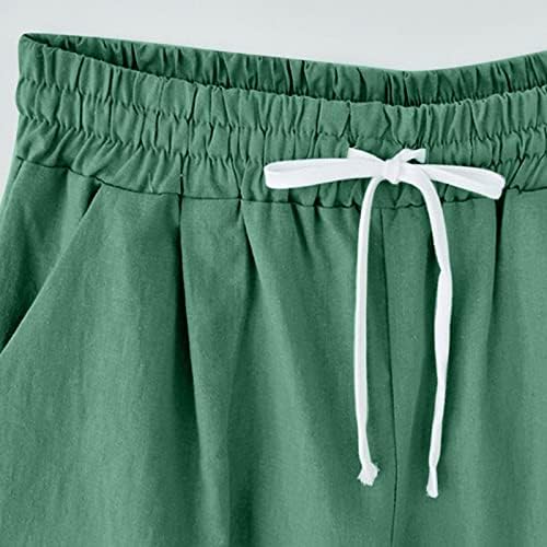 מכנסיים קצרים של כותנה נושמת של נשים נוחות נושמות לקיץ, בתוספת משיכת גודל המותניים המותניים המותניים הקצרים המזני של מכנסיים מזדמנים