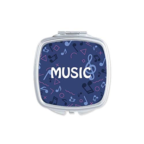 עגול בצורת מוסיקה הערה כהה כחול מראה כיכר נייד יד כיס איפור