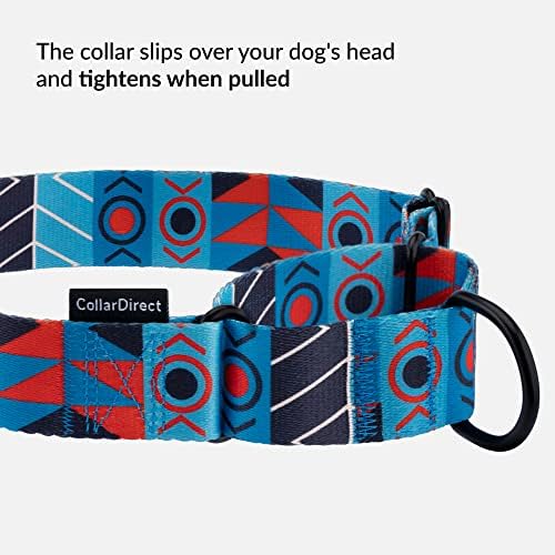 Collardirect Martingale צווארון כלבים ניילון אימון בטיחות דפוס שבטי צווארונים כבדים מתכווננים לכלבים בינוניים גדולים
