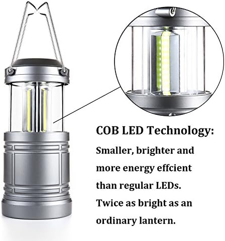 2 חבילות LED פנס קמפינג - 500 לומן, פנסי LED מתקפלים להוריקן, חירום, סערות, הפסקות