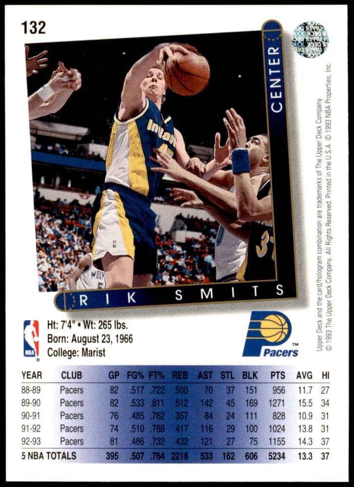1993 סיפון עליון 132 Rik Smits Indiana Pacers NM/MT Pacer