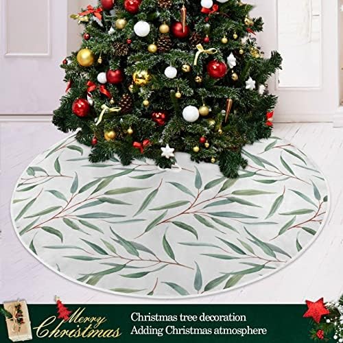 ענפי Oarencol Eucalyptus עלים ירוקים עלים עץ חג המולד חצאית עץ חג המולד 36 אינץ 'חג המולד של מסיבת חג קישוטים