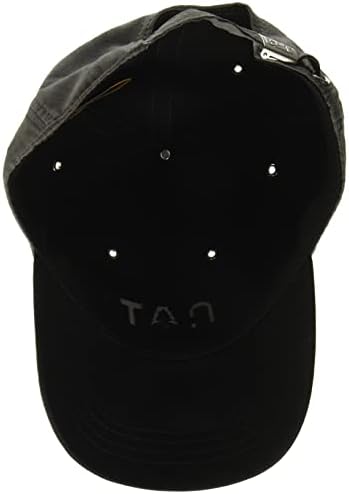 סימן מסחרי של קטרפילר כובעי מיקרו -ספורים עם שטר קדמי, מעוקל עם ניגודיות וסגירת רצועות אחורה