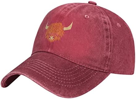 ווזינבר היילנד סקוטי פרה בייסבול כובע איש של נשים מתכוונן קסקט יוניסקס מתכוונן בייסבול כובע קאובוי כובעים