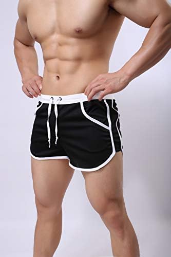 אימון לגברים של Aihuajie מכנסיים קצרים, מכנסיים קצרים של שנות ה -80, מכנסיים קצרים של כושר זיעה קל משקל