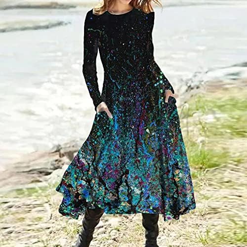 שמלת מיני שרוול ארוך של נוקמופו לנשים סתיו סקסית וחורף מזדמנים דקיקים עם שרוולים ארוכים בצבע מלא שמלת בד צמר