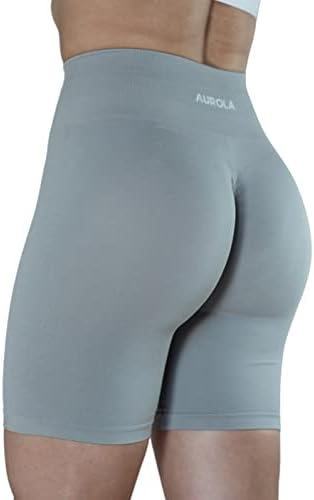 מכנסיים אתלטיים של אורולה של אורולה חלקים חלקה מותניים גבוהים בריצה ספורטיבית כושר כושר יוגה אימון אלסטי 7.5 מכנסי אופניים