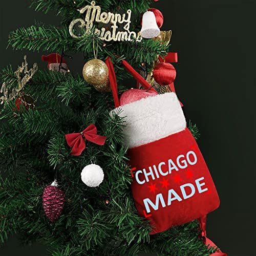 שיקגו עשה חג המולד שקיות חמוד לשאת אחסון פאוץ כיס עבור סוכריות מתנת חג המולד עץ תליית דקורטיבי