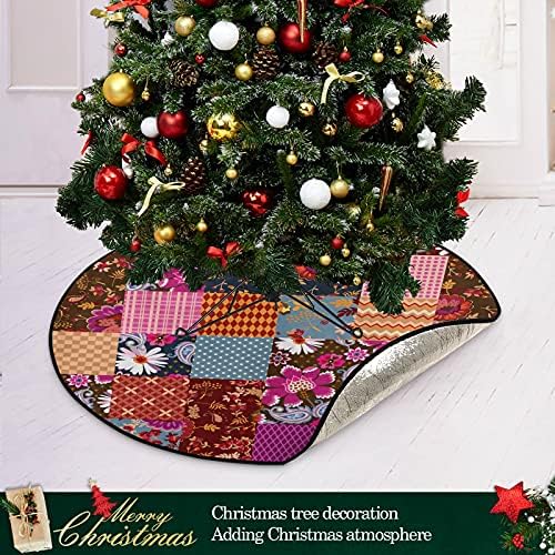 קישוטים פרחוניים מחצלת עץ חג המולד עץ עץ עץ עץ מגש שטיח מחצלת מתחת לאביזר עץ חג המולד לקישוטי מסיבת חג חג המולד 28 אינץ '