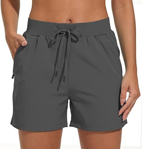 מכנסיים קצרים לנשים ויאגר טיולים מכנסיים קצרים אתלטי מהיר יבש קלים אימון פעיל אימון קיץ מכנסיים קצרים עם כיסי רוכסן