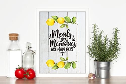 צבעי מים לימון קיר אמנות מטבח הדפסי לימון לימון עיצוב חווה בית חווה ארוחות וזכרונות מיוצרים כאן פוסטר וינטג 'יצירות לימון מתנה