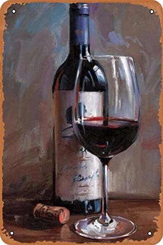 יין ציור פוסטר בציר פח סימן רטרו מתכת סימן בית בר קפה קיר תפאורה 8 * 12 אינץ