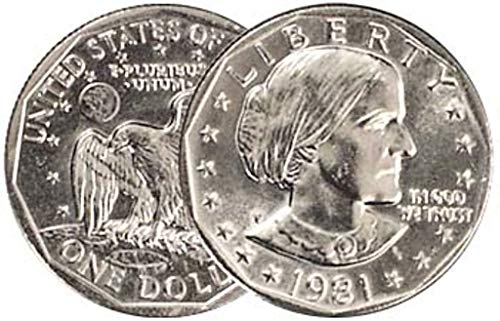 1981 P, D, S Susan B. Anthony דולר 3 מערך מטבעות לא מחולק