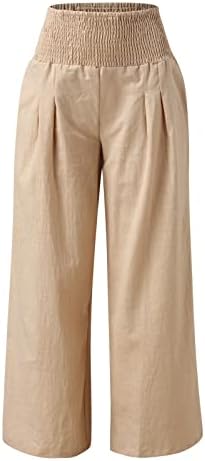 מכנסי בוהו פאלאצו מזדמנים של Xiloccer מכנסיים מוצקים מכנסיים המותניים מכנסיים רגל נשים בצבע גבוה סקסיות נשים רחבות