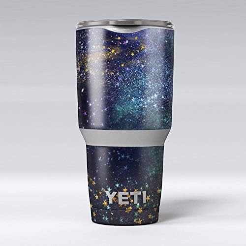 תכנן פיצוץ כוכב רב -צבעוני מערערת - ערכת גלישת ויניל מדבקות עור תואמת לכוסות הכוס של Coolber Cooler יותר של Yeti Rambler