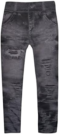 מכנסי יוגה של Narhbrg לנשים מדפיסים ג'ינס מודפסים ג'ינס יוגה כושר חותלות בקרת בטן אימון ריצה חותלות יוגה