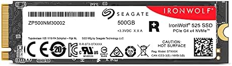 Seagate Ironwolf 525 SSD 500GB NAS NAS כונן מצב מוצק - SATA M.2, PCIE GEN 4 מהירות עד 5000MB/S, 1.8 מ 'שעות MTBF, 0.7 DWPD, עם שירותי הצלה