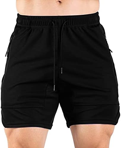 Zddo Mens Running מכנסיים קצרים, מכנסי אימון לגברים, מכנסיים קצרים של 2 ב -1 עם כיסי רוכסן, מכנסי ספורט בגודל 5 אינץ ', מכנסי ספורט בגודל 5 אינץ'