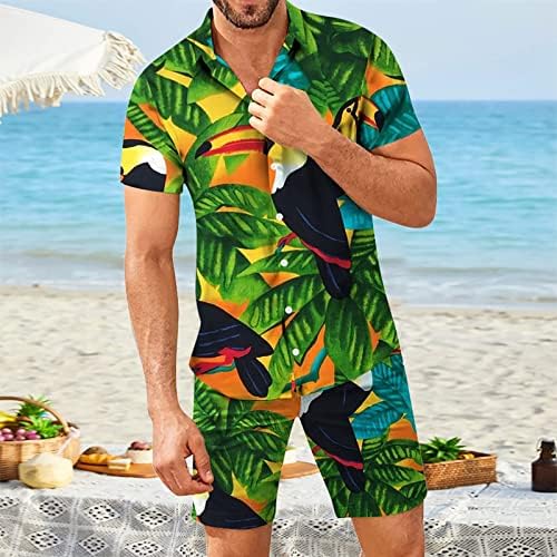 תלבושות אימוניות 2 חלקים לגברים מותחים חולצה הוואי טרופית ומערכות קצרות תלת מימד הדפס הוואי חליפות חולצות טירט