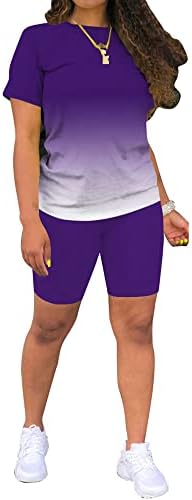 PINSV 2 תלבושות לנשים תלבושות קיציות הדפסת קיצית מערכות אימון מכנסיים קצרים