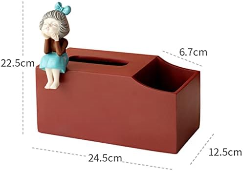 Uyhgbt 9.6 אינץ 'שרף קופסת רקמות קופסא אחסון שדון פסל נערת פסל תיבת רקמות יצירת