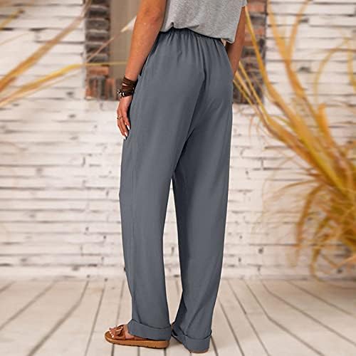 מכנסי הרמון של ZDFER לנשים מכנסי רצועה מזדמנים מכנסיים אלסטיים מכנסיים בוהו הדפס מכנסי רגל רחבים
