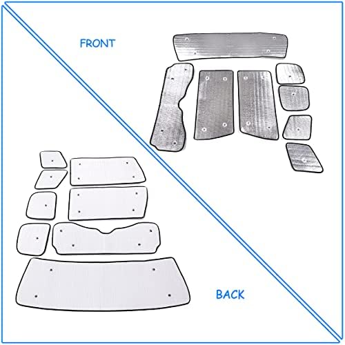 Sunshade Sunshade מתקפל UV Respulector חלון אוטומטי צל שמש מתאים לטויוטה FJ Cruiser 2007-2021, מגן הגנה מפני השמש האוטומטית, שומר על הרכב שלך קריר, 8 יחידות