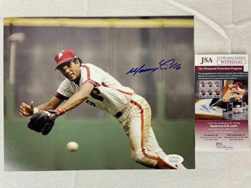 מני טרילו חתום על חתימה פילדלפיה פיליס 8x10 צילום JSA WIT925143 - תמונות MLB עם חתימה