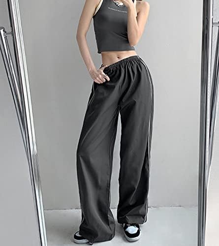 מכנסי מצנח רגליים רחבות של נשים AIMIRAY מותניים רופפות מסלול רופף Y2K מכנסיים מכנסיים מכנסי מטען רחבים